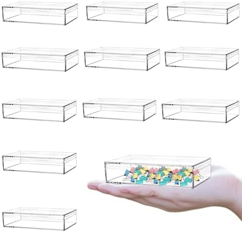12-Pack Acrylic Rectangle Box Party Favor Display Box, 4.33x2.76x0.98 Inch