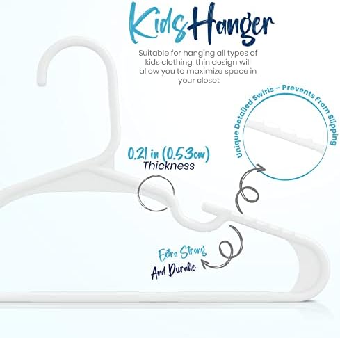 Utopia Home Kids Hangers 20 Pack – 11.5 Inch Baby Closet Hangers White