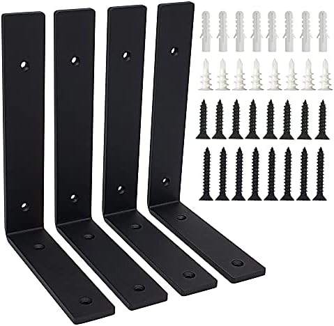1/4" Thk Heavy Duty Shelf Brackets, 8.25" X 6.25", 4 Pack - Max. 90lb