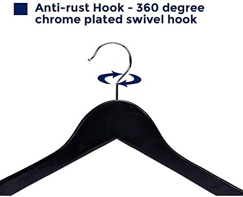 Lotus Wooden Hangers, Solid Wood Shirt Hangers,Dress Coat Jacket Clothes Hangers,with Extra Smooth Finish, 360 Degree Sw