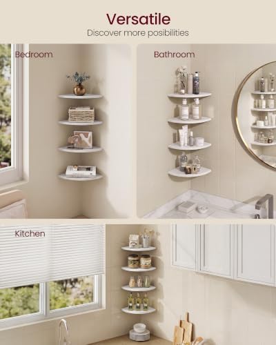 VASAGLE Floating Corner Shelves, Set of 2, 6 x 6 x 0.5 Inches