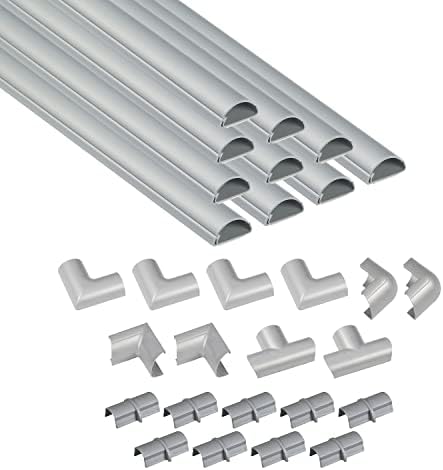 D-Line 157in Cord Cover Kit, Self-Adhesive Wire Hiders, Cable Raceway to Hide Wires on Wall, Electrical Cable Management
