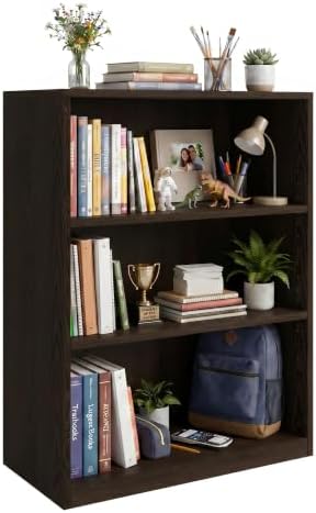 WannabeMyself【Easy Assembly】 Open Display 3-Tier Bookshelf,Storage Organizer,Bookcase for Living Room, Bedroom, Home Off