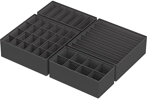 Simple Houseware 4-Pack Drawer Organizer Set for Underwear/Socks/Bra
