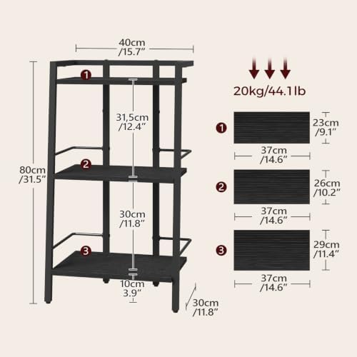 MAHANCRIS 3-Tier Book Shelf, Ladder Shelf, Bookcase, Ladder Shelving Unit