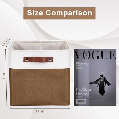Bagnizer Collapsible Fabric Storage Cubes 11x11 Cube Storage Bins, 4 Pack Closet Baskets Box with Handles for Organizing