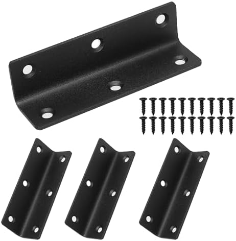 L Bracket, Heavy Duty Corner Brace, 4 Pack 4" Metal Shelf Bracket Angle Bracket for Shelves, Black L Brackets for Wood,1