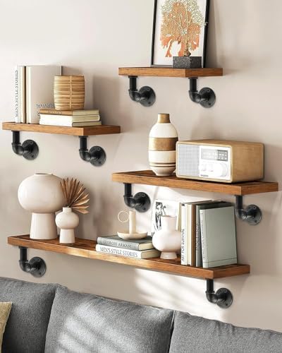 MUZIK 24Pc 4"×4" L Pipe Shelf Bracket, Heavy Duty Wall Mount, DIY Shelving