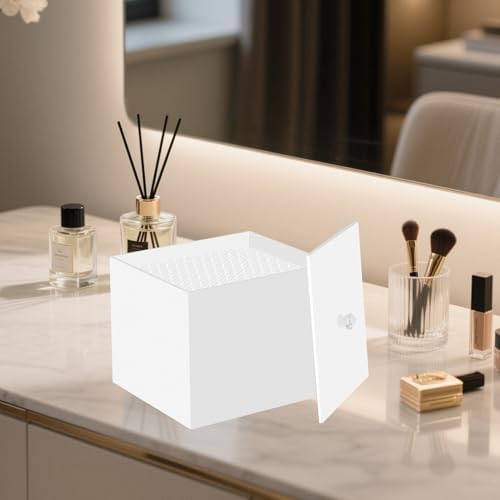 Disposable Face Towel Holder Container Acrylic Box for Clean Towels White