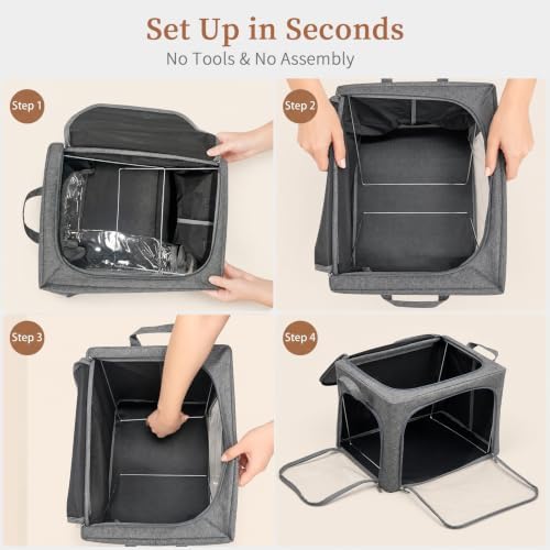 GoMaihe Clothes Storage Bins with Metal Frame for Sweaters, 40L 6-Pack Grey