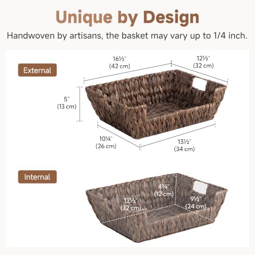 StorageWorks Pantry Baskets for Organizing, Storage Baskets, Water Hyacinth