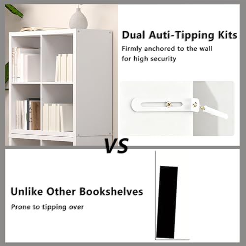 4 Cube Storage Organizer Shelf, 13inch White