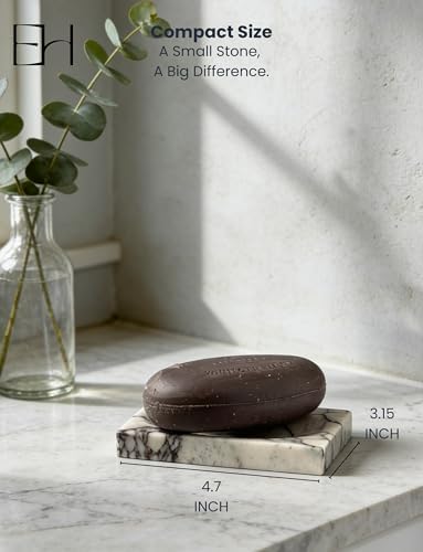 Marble Soap Dish Tray, Soap Bar Holder for Bathroom Shower
