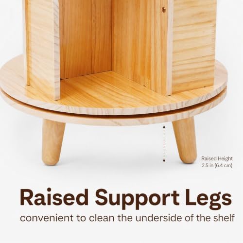 Rotating Bookshelf,Revolving Bookcase,Stackable Bookshelf Organizer, Swivel Bookcase Round Bookshelf, Book Shelf for Bed