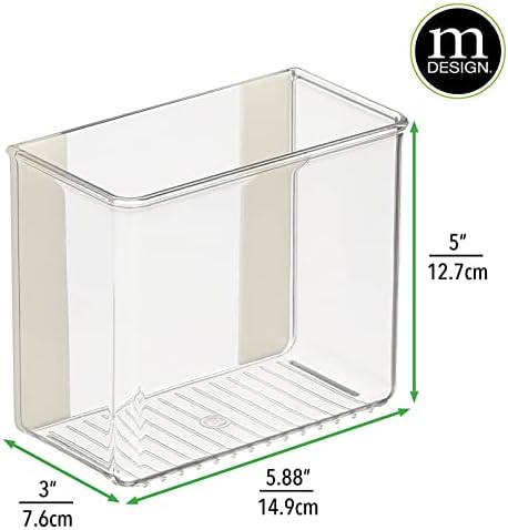 mDesign Plastic Adhesive Mount Storage Organizer Container for Kitchen or Pantry Wall Organization - Space Saving Holder