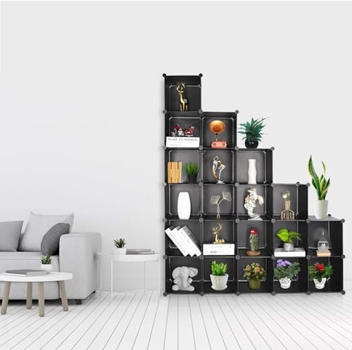 Cube Storage Organizer, DIY Plastic Closet Cabinet Modular Bookcase, Storage Shelves for Bedroom Living Room, Office（20-
