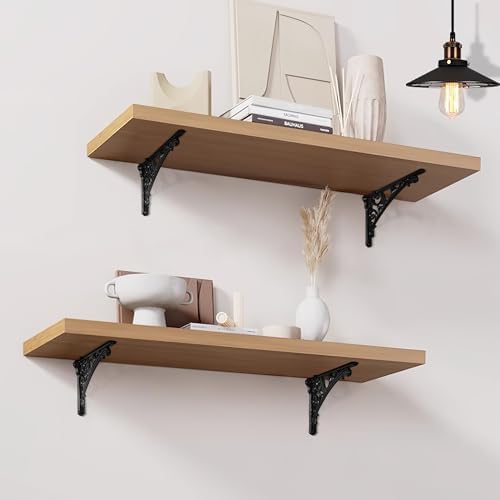 Khtumeware Shelf Bracket 12 Inch, Decorative Brackets for Shelving, Heavy Duty Vintage Ornate Shelf Bracket, Hardware In