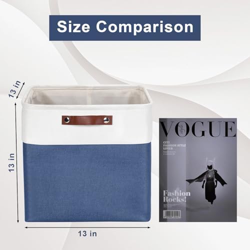 Bagnizer 13x13 Cube Storage Bins, Collapsible Fabric Storage Box, 4 Pack Closet Baskets with Handles for Organizing, She