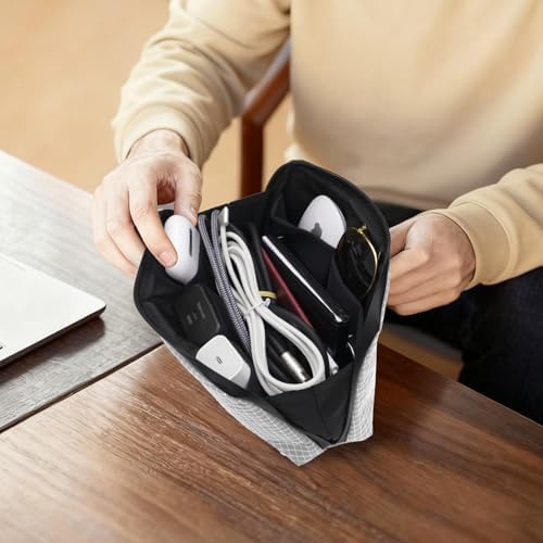 simtoper Electronic Organizer Travel Case – Waterproof Cable Bag for Cord, Charger, Hard Disk, Power Bank – Small Tech S