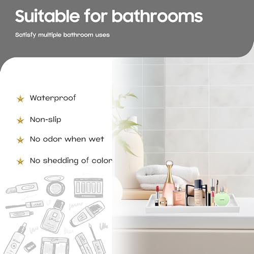 Vanity and Bathroom Tray, 11.8" ABS Countertop Organizer,Waterproof Vanity Tray for Toilet Tank,Perfume,Soap,Keys,Bathro
