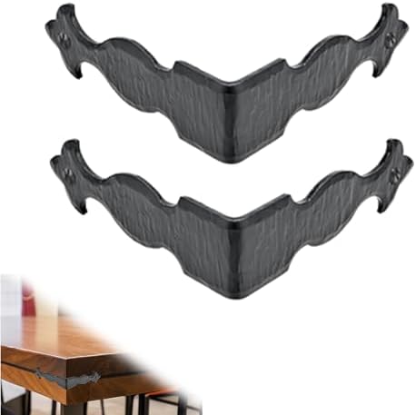 2 Pack - 4" Metal Corner Bracket for Furniture - Black - Handmade Decorative Corner Braces - Rustic Metal Corner Bracket