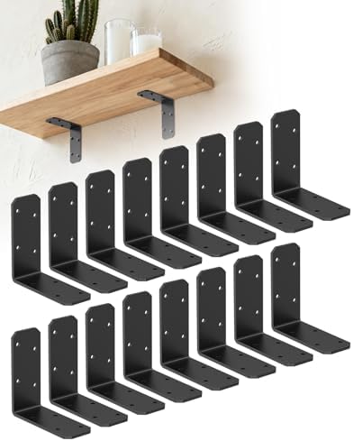 3"x3" L Brackets, 90 Degree Angle Iron, Black-16 Pcs