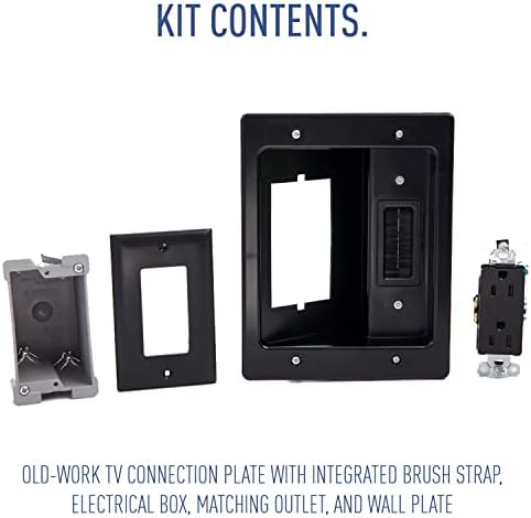 Legrand - On-Q in-Wall TV Cable Management Kit, Recessed Power & Low Voltage Bridge for TVs, UL Listed DIY Wire Hider So