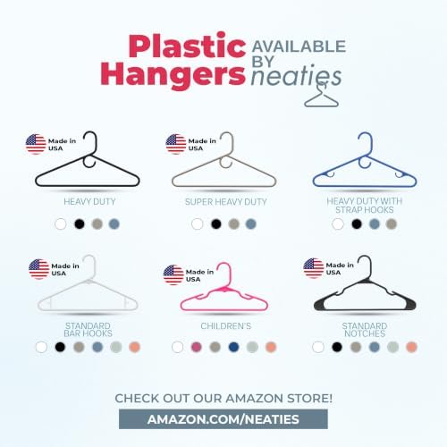 Super Heavy Duty Clothes Hangers 42 Pack – Made in the USA - 10lb Capacity, Thick Plastic Hangers for Pants, Coats, Jackets, Jeans and Adult Clothing – Mint