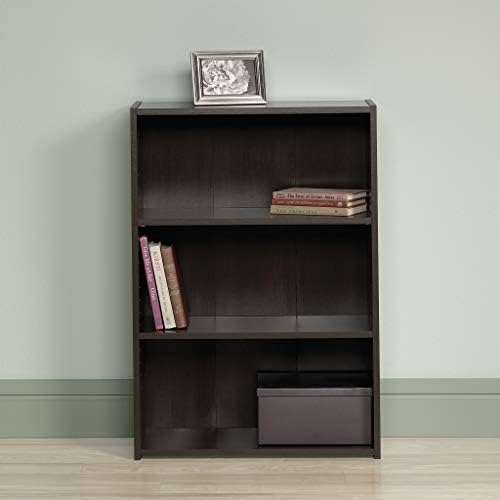 Sauder Beginnings 3-Shelf Bookcase, Bookshelf with Adjustable Storage Shelves, in Med Wood Finish