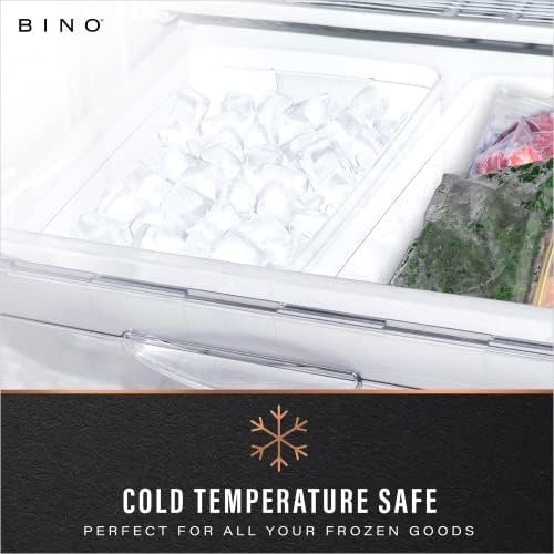 BINO | Plastic Storage Bins, Medium - 2 Pack | THE LUCID COLLECTION | Multi-Use Built-In Handles | BPA-Free | Clear Stor