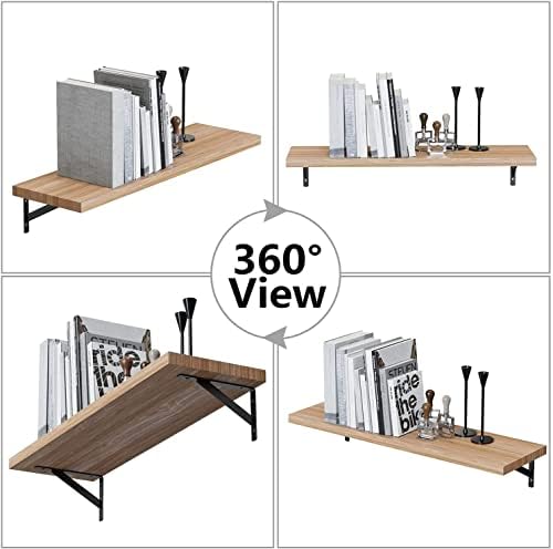 Kersally 8 Inch Shelf Brackets, 6 Pack Heavy Duty L Brackets for Shelves, 90 Degree Triangle Metal Supports for DIY Floa