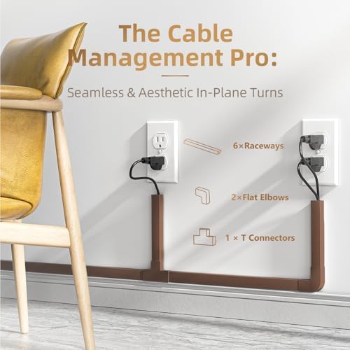 Delamu Cord Hider, 85in Cord Covers for Wires on Wall, One-Cord Cable Hider, Self-Adhesive Wire Hiders Wire Covers for T
