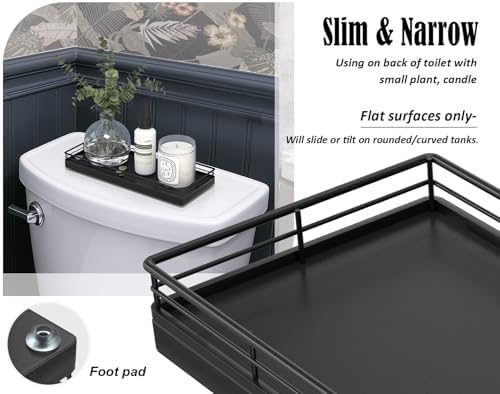 Bathroom Tray for Counter, Oak Wood 11" L Small Vanity Tray for Dresser Tops Perfume Jewelry Makeup Candle Soap Sponge H