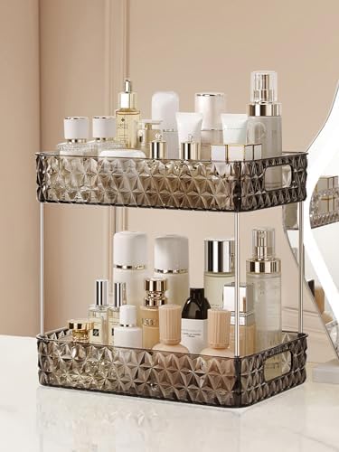 Makeup Organizer for Vanity, High-Capacity Clear Makeup Storage Perfume Organizers,Cosmetic Display Cases,Bathroom Count