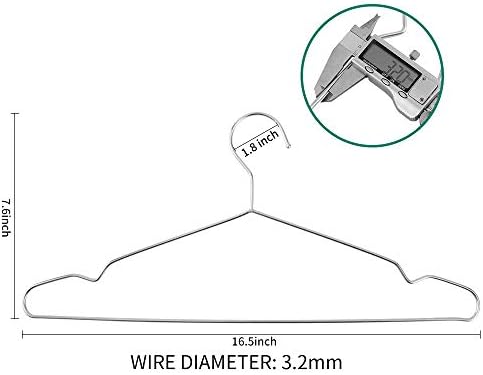 Metal Hangers Clothing Heavy Duty for Closet Stainless Steel Hanger 16.5in by WYCQKL 40 Pack
