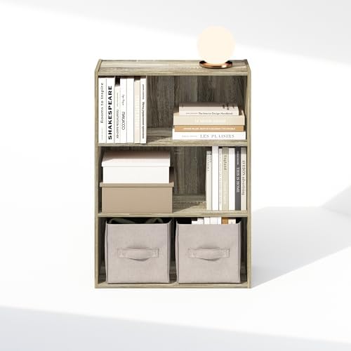 Furinno Simple Book Shelf, 3-Tier Bookshelf, Storage Shelves Bookcase, 9.7 x 23.7 x 31.5, for Living Room, Bedroom, Home