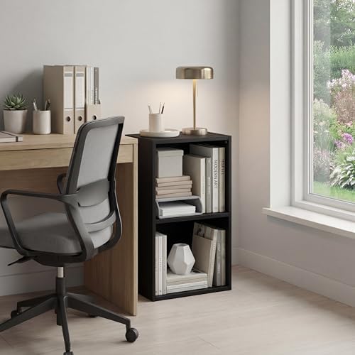 Vida Designs Oxford 2 Tier Bookcase Shelf Wooden Black Living Room