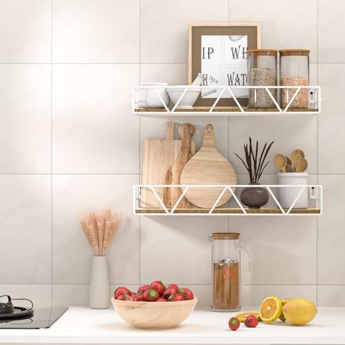 Floating Shelves Set of 3, Wood Wall Shelf, Farmhouse Shelf for Bedroom