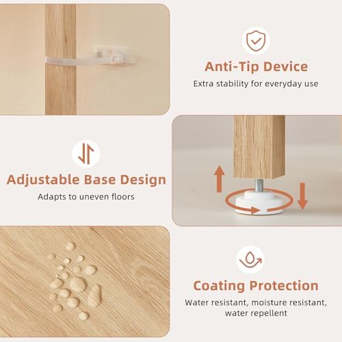 YUFAM 4-Tier Corner Shelf, Natural