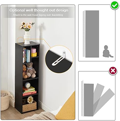 VECELO Cubby Storage Organizer Bookcase, Open Cube Display Shelf Cabinet, Freestanding Multicompartment Bookshelf for De