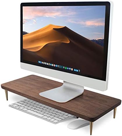 Monitor Stand Wood Riser for iMac Laptop Computer Monitor – A Sturdy Computer Stand to Elevate Your Screen and Reduce Ey