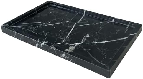Natural Black Marble Vanity Tray, 9.8"x5.9"
