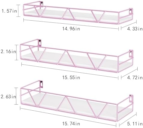 Floating Shelves Set of 3, Wood Wall Shelf, Farmhouse Shelf for Bedroom