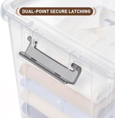 Citylife 4-Pack 58.1 QT Clear Plastic Storage Bins with Latching Lids