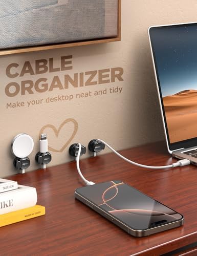 Chfeila 8-Pack Cable Clips, Quick-Lock Cord Organizer Black