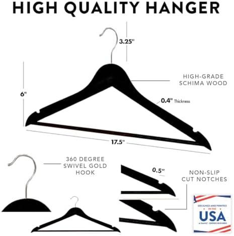 Andaz Press Custom Groomsmen Hanger for Wedding Suit, Personalized Wooden Suit Hangers for Groomsmen Gifts, Custom Name Premium Brown Dark Wood or Black Wood Clothes Hanger for Wedding Day, 1-Pack