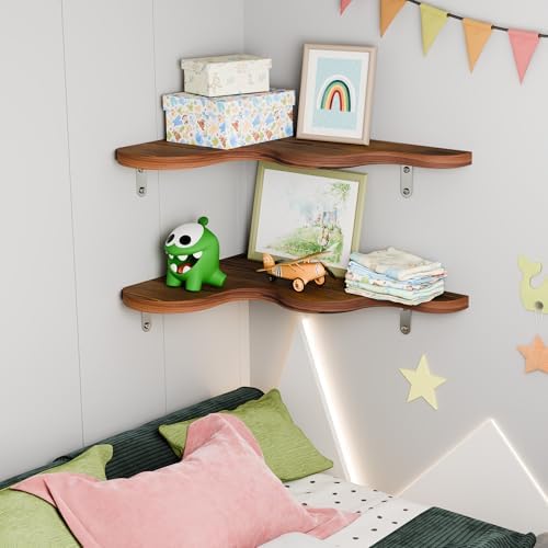 Cute Cloud Shelves, Wavy Floating Corner Shelf, Cloud Corner Wall Shelves with Brackets, Cute Wall Shelves for Nursery D