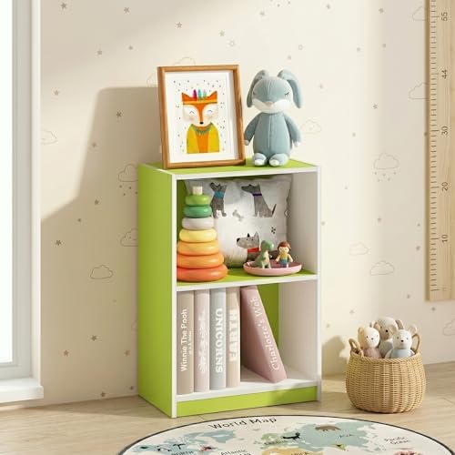 2-Tier Bookshelf, Cube Bookcase, Book Shelf, Cube Storage Organizer with Open Shelf, 9 x 16 x 21, for Home Office, Livin