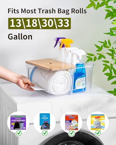 iCASA Trash Bag Dispenser Dishwasher Pods Container Under Sink Organizer