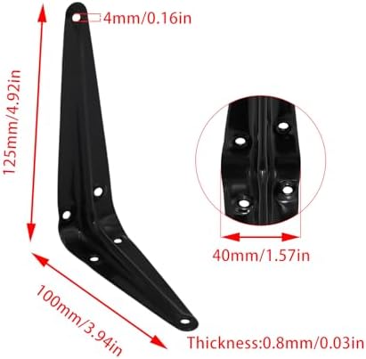 24Pcs 5 x 4 Inch Black Shelf Brackets, L Brackets
